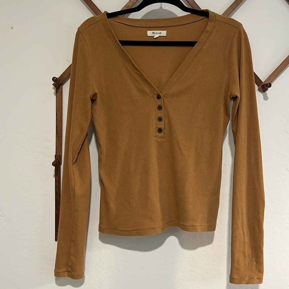 Madewell Camel Fitted Longsleeve Tee